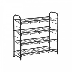Raft metalic pentru pantofi cu 4 niveluri 68,5x 27,5x 65cm | negru č.2