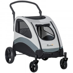 Cărucior pentru câini de talie medie 107x67x102 cm | gri și negru č.1