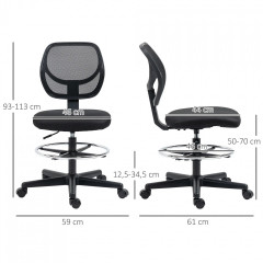 Scaun de birou cu înălțime reglabilă 93-113 cm | negru č.2