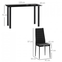 Set sufragerie din 5 piese | negru č.3