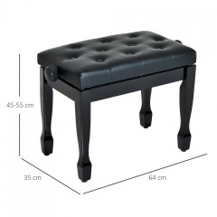 Bancă pentru pian 64x35x45-55 cm | negru č.3
