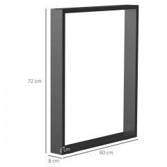 Set picioare de masă 72 x 8 x 60 cm | negru č.2