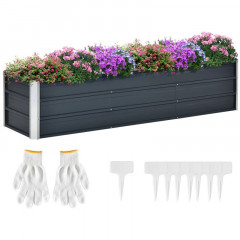 Jardinieră de grădină XXL 183x47x40cm | gri č.3