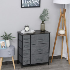 Comodă cu compartimente din material textil 63,5 x 30 x 71 cm | gri č.1