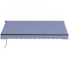 Marchiză cu manivelă manuală 3 x 2,5 m | albastru + alb č.1