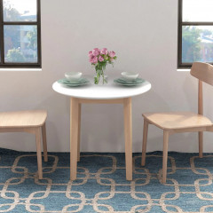 Masă de bucătărie rotundă pentru 2 persoane Ø75 x 76 cm | alb č.1