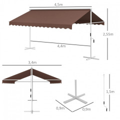 Marchiză independentă - 4,5 x 3,4 m | maro č.3