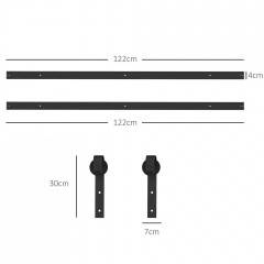 Feronerie pentru uși glisante 244x0.5x4 cm | negru č.1
