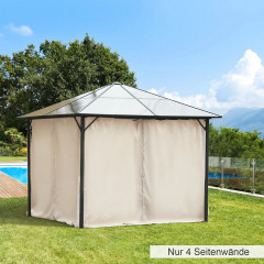 4 pereți laterali pentru foișor 3x3 m 302x205 cm | bej č.1