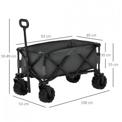 Cărucior de grădină 108x55x59-89 cm | gri închis č.2
