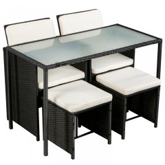 Set mobilier de gradina, poliratan Pico M | negru č.2