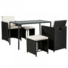 Set mobilier de gradina, poliratan Pico M | negru č.1