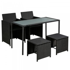 Set mobilier de gradina, poliratan Pico M | negru č.3