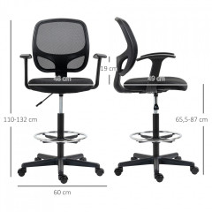 Scaun de birou ergonomic 60x56x110-132 cm | negru č.3