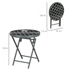 Masă de camping pliabilă 45x45x50 cm | negru č.3