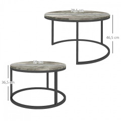 Set 2 mese de cafea rotunde | stil marmură č.2