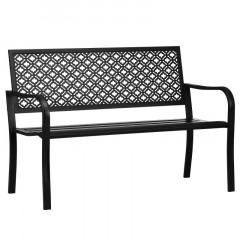 Bancă de grădină din oțel 127 x 63 x 83 cm | negru č.2