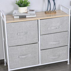 Comodă textilă cu 5 sertare 83 x 29 x 77 cm | gri č.1