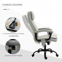 Scaun de gaming ergonomic 63x70x112-121 cm | bej č.3