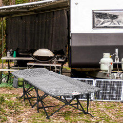 Pat de camping 68x186x48 cm | negru č.2