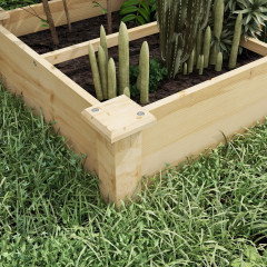 Strat înălțat din lemn 237x60x25 cm | culoare naturală č.3