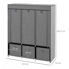 Dulap pliabil 125x43x162,5 cm | gri închis č.3