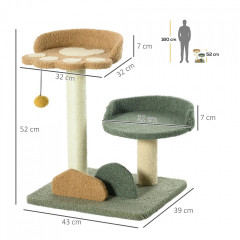 Ansamblu de joacă pentru pisici 52 cm | verde + maro + bej č.2