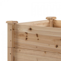 Strat înălțat cu trei niveluri 124 x 124 x 56 cm | culoare naturală č.2