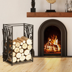 Suport pentru lemne de foc 46x30x70 cm | negru č.1