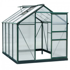 Seră cu cadru din aluminiu 190x252x201 cm | verde + transparent č.3