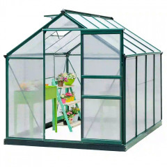 Seră cu cadru din aluminiu 190x252x201 cm | verde + transparent č.1