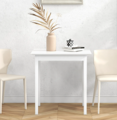 Masă de dining pătrată pentru 2 persoane 75x75x76 cm | alb č.3