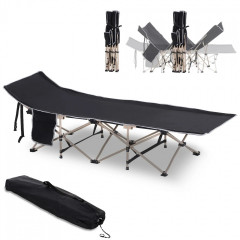Pat de camping pliabil 190 x 68 x 52 cm | negru č.2