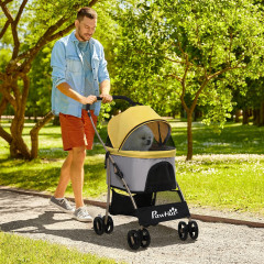 Cărucior pentru câini 2in1 | galben č.1