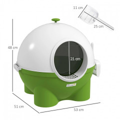 Litieră 53x51x48 cm | verde + alb č.3