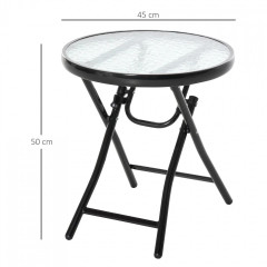 Masă rotundă de grădină Ø45 cm | negru č.3