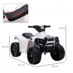 ATV electric mini 65 x 40 x 43 cm | negru + alb č.2