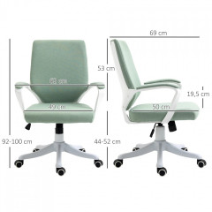 Scaun de birou 62x69x92-100 cm | verde și alb č.3
