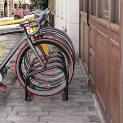 Suport din oțel pentru 4 biciclete 110x3x27 cm | negru č.2