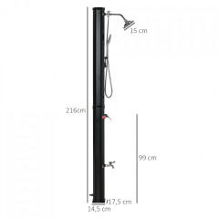 Duș solar 35 litri 17,5 x 14,5 x 216 cm | negru č.2