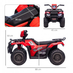 ATV electric pentru copii 88x45x50 cm | negru și roșu č.3