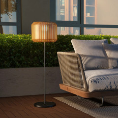 Lampă solară din ratan Ø34 x 130 cm | galben č.1