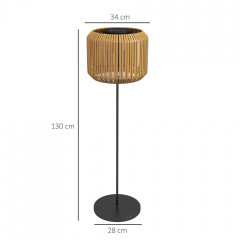 Lampă solară din ratan Ø34 x 130 cm | galben č.3
