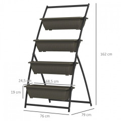 Suport pentru flori cu 4 niveluri 76 x 79 x 162 cm | maro č.3