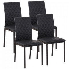 Set 4 scaune de sufragerie 41 x 50 x 91 cm | negru