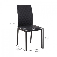 Set 4 scaune de sufragerie 41 x 50 x 91 cm | negru č.3