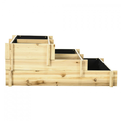 Jardinieră cu trei niveluri 93 x 93 x 35 cm | culoare naturală č.5