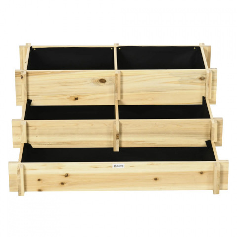 Jardinieră cu trei niveluri 93 x 93 x 35 cm | culoare naturală č.7