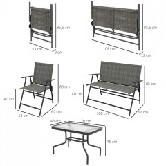 Set mobilier de grădină din 4 piese | maro č.3
