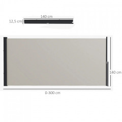 Marchiză laterală extensibilă 300 x 140 cm | gri deschis č.3